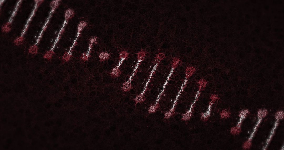 Rotating DNA Strand on Dark Background With Athletic Stitches
