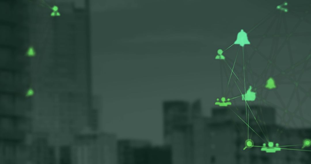 Global Business Connections with Digital Networking Symbols