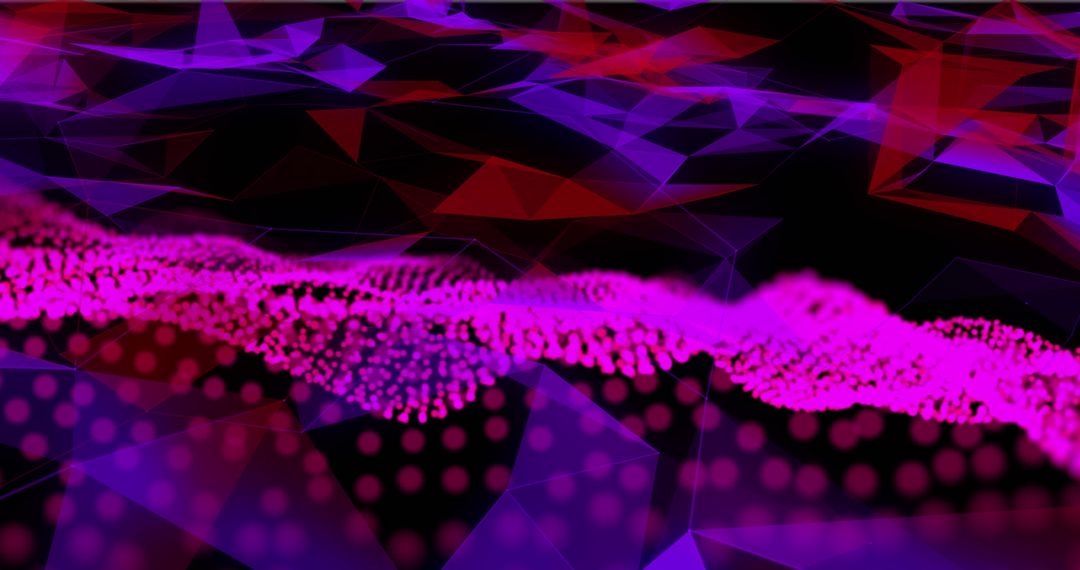 Abstract Pink and Blue Digital Wave Pattern