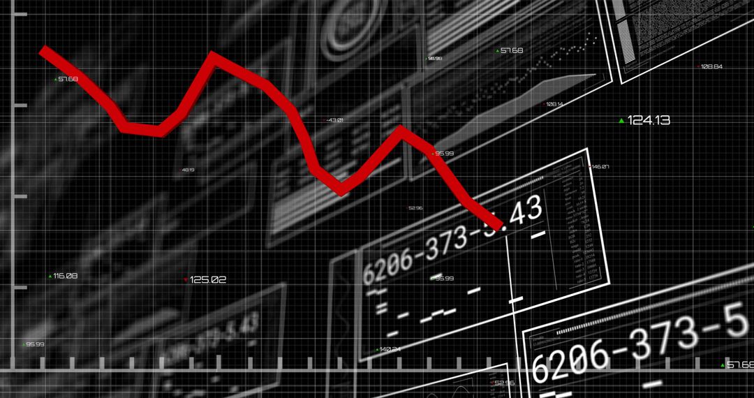 Economic Downturn Concept on Trading Dashboard with Data Visualization