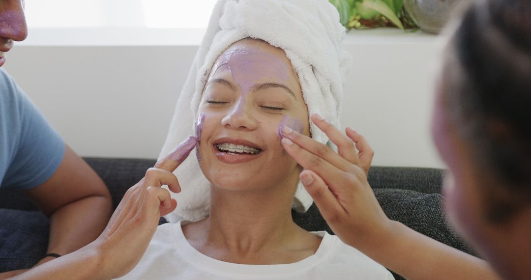 Relaxing Home Skincare Routine with Facial Mask Application