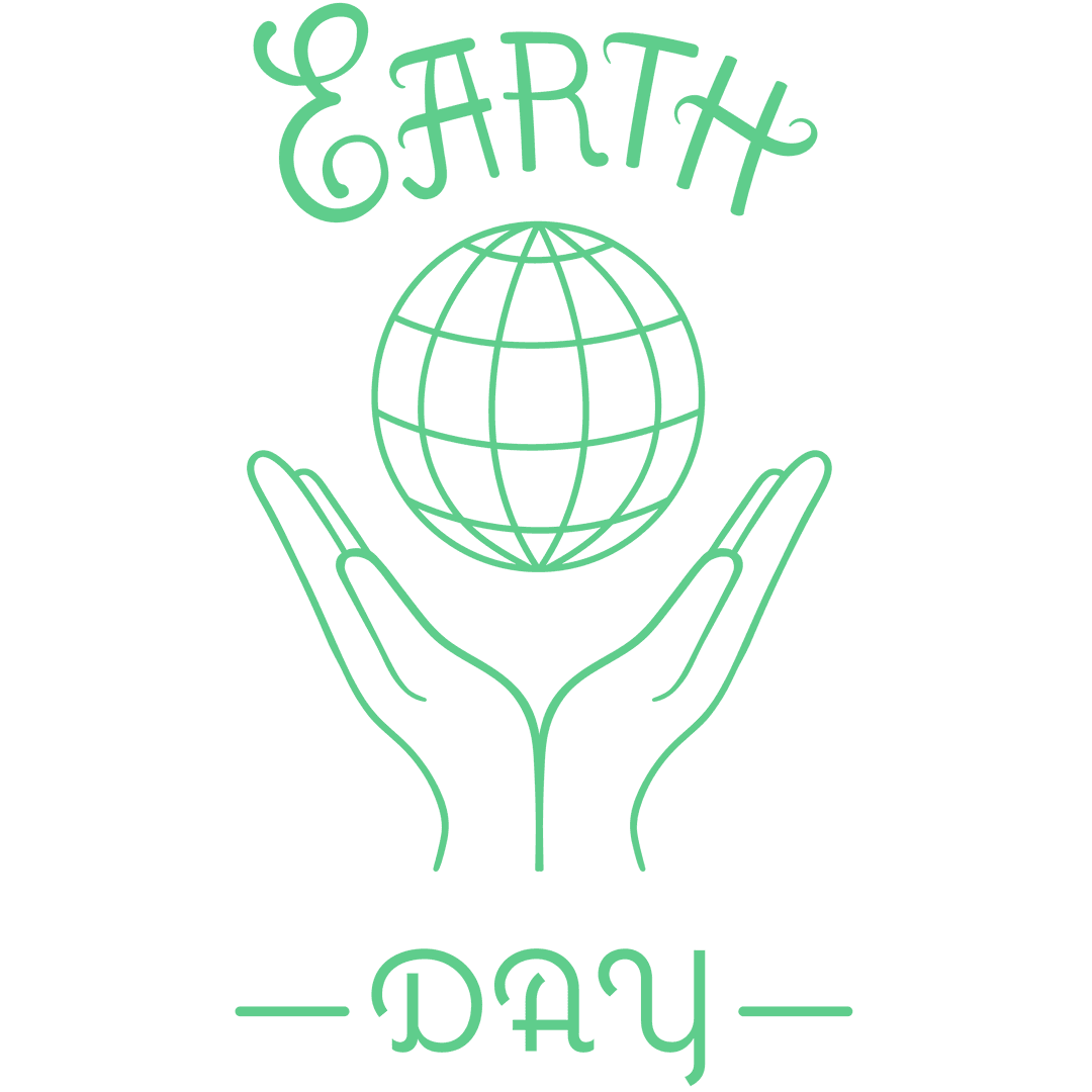 Earth Day Illustration with Globe and Hands on Transparent Background