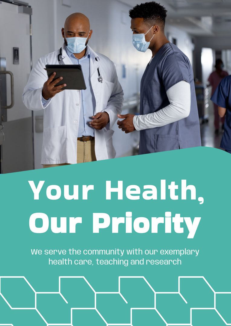 Diverse Doctors Using Tablet in Hospital: Your Health, Our Priority - Download Free Stock Templates Pikwizard.com