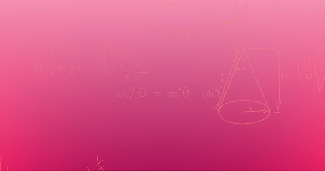 Mathematical Formulas on Vibrant Pink Background