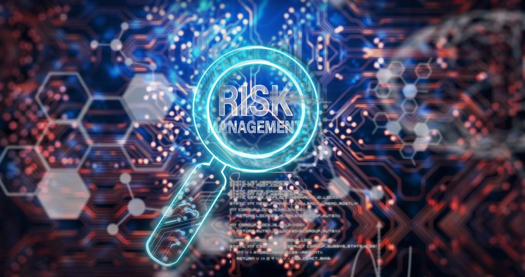 Risk Management Concept with Digital Interface Overlay