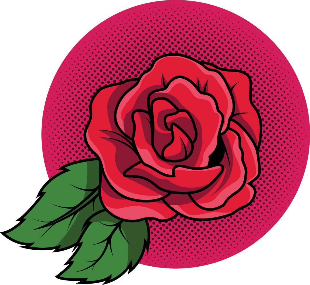 Digital Transparent Illustration of Red Rose with Green Leaves - Download Free Stock Images Pikwizard.com