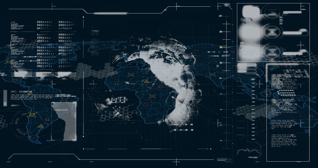 futuristic digital world map interface with data analytics - Free Images, Stock Photos and Pictures on Pikwizard.com