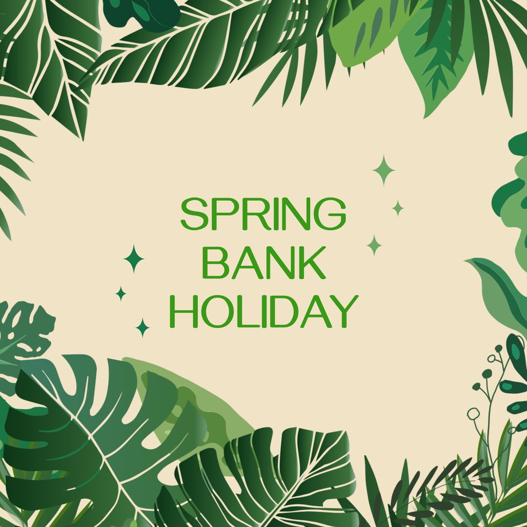 Spring Bank Holiday Botanical Illustration with Text