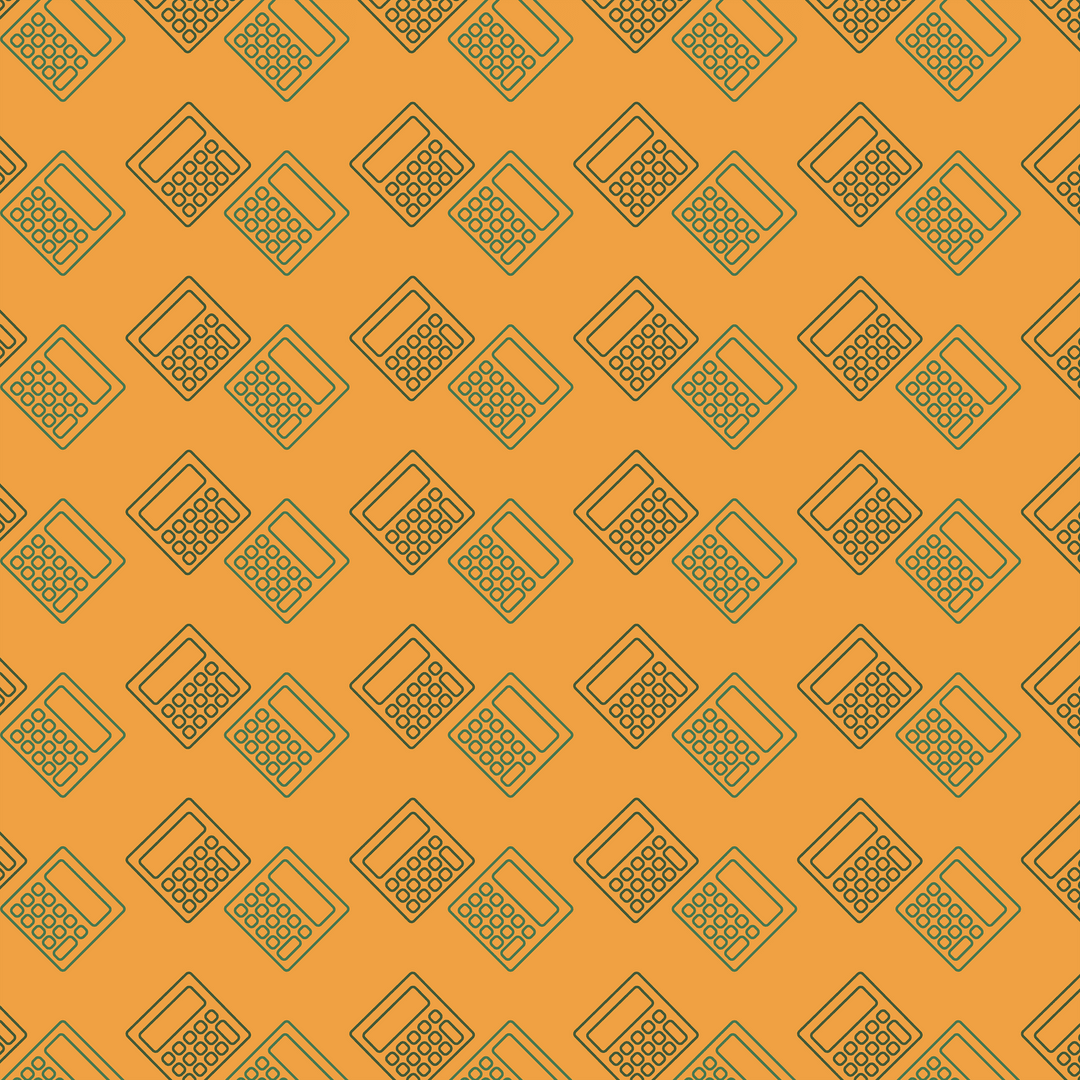 Seamless Pattern of Calculator Icons on Transparent Background