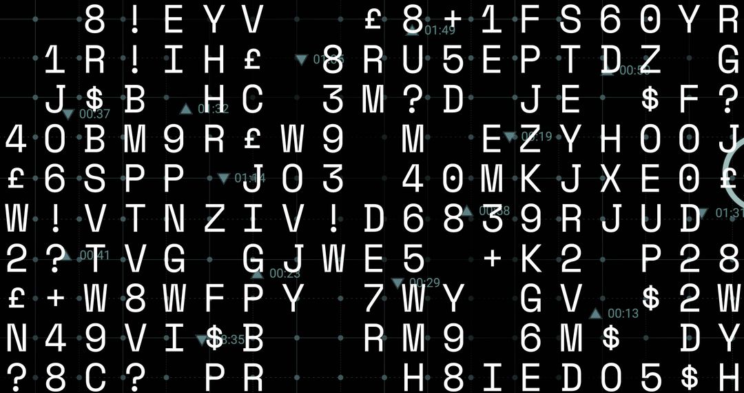 Abstract Data Processing Background with Alphanumeric Matrix - Free Images, Stock Photos and Pictures on Pikwizard.com