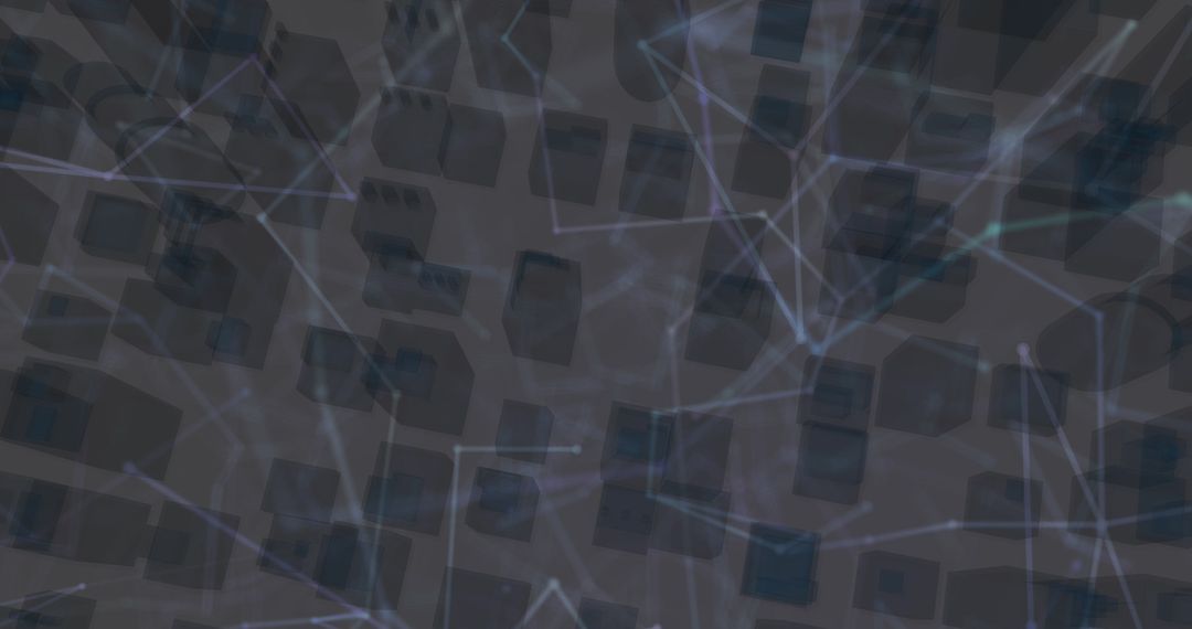 Digital Network Overlay on Cityscape Model