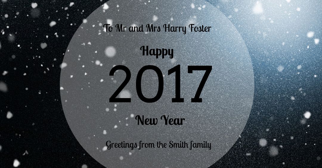 2017 new year greeting with snowy background