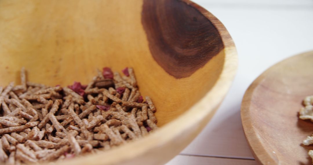 Close-up of Wooden Bowl Filled with Healthy Muesli - Free Images, Stock Photos and Pictures on Pikwizard.com