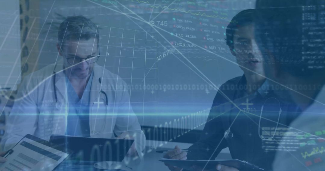 Doctors Analyzing Data in High-Tech Medical Environment