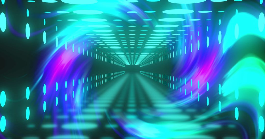Abstract Digital Tunnel with Ethereal Light Effects