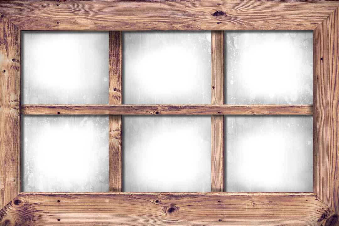 Transparent Wooden Window Frame with Cut-Out Shapes for Copy Space - Download Free Stock Images Pikwizard.com