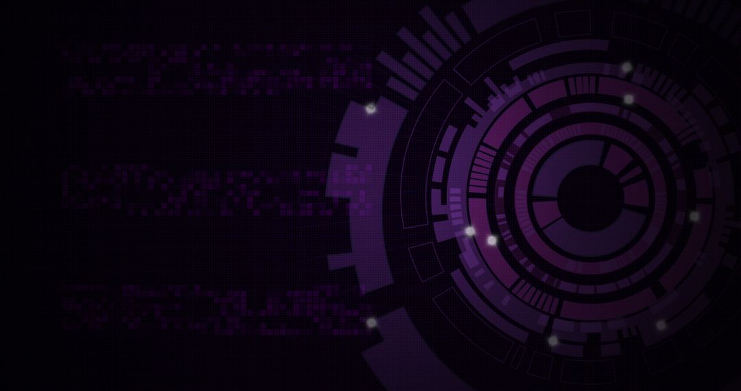 Futuristic abstract digital interface with circular patterns