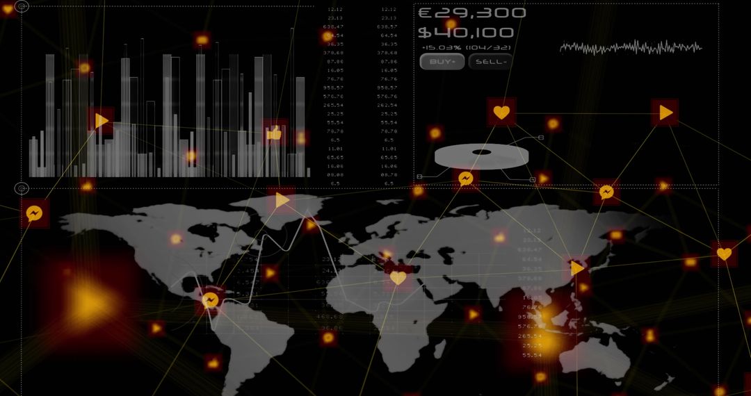 Global Data Visualization and Business Interface Concept