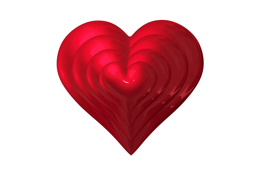 Layered Red Hearts Transparent Background Bright Vector Design