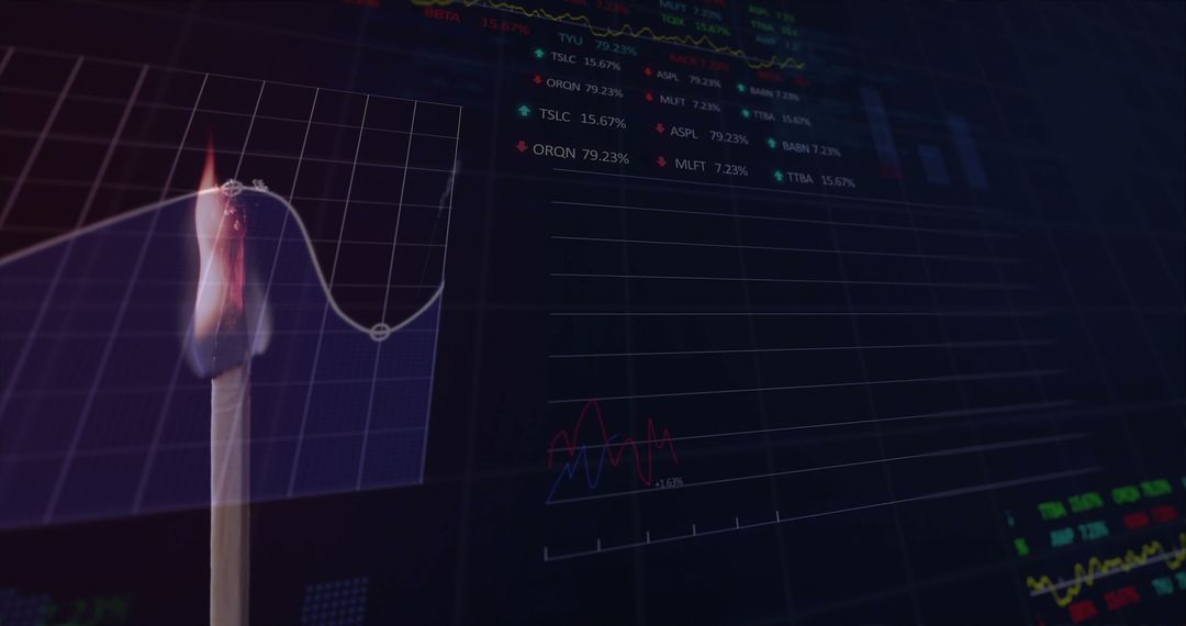 Financial Data and Risk Concept with Lit Match Visualization