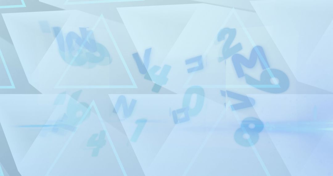 Abstract Digital Interface of Changing Numbers and Triangles