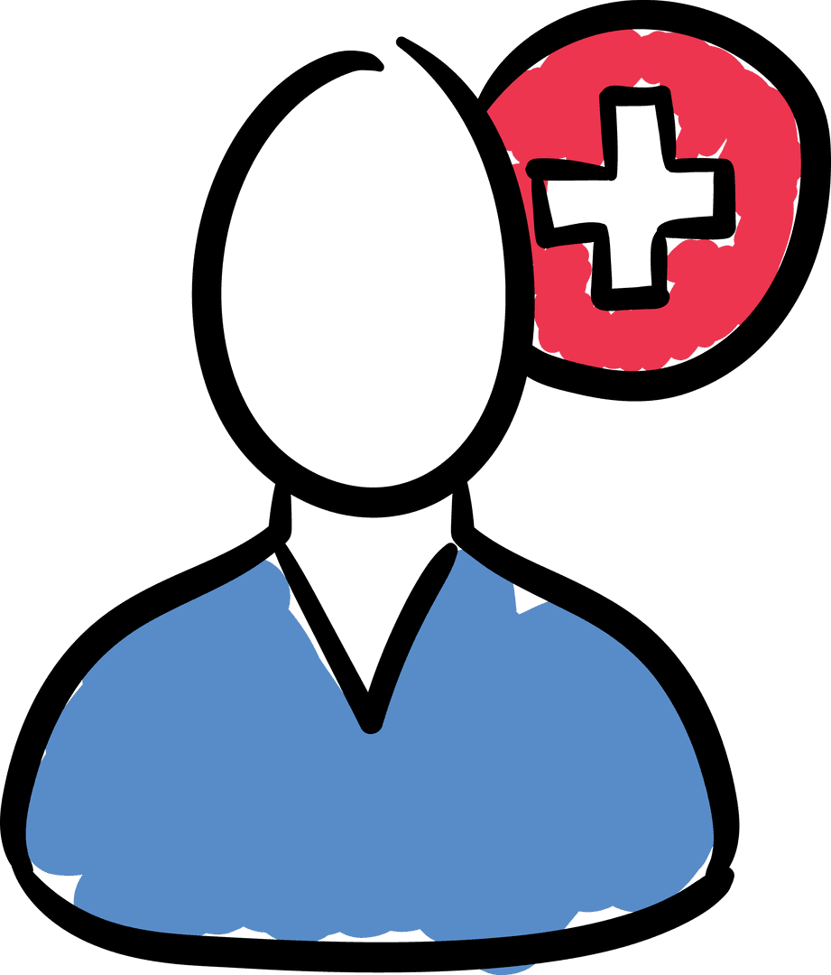 Transparent Surgeon Silhouette with Red Medical Cross