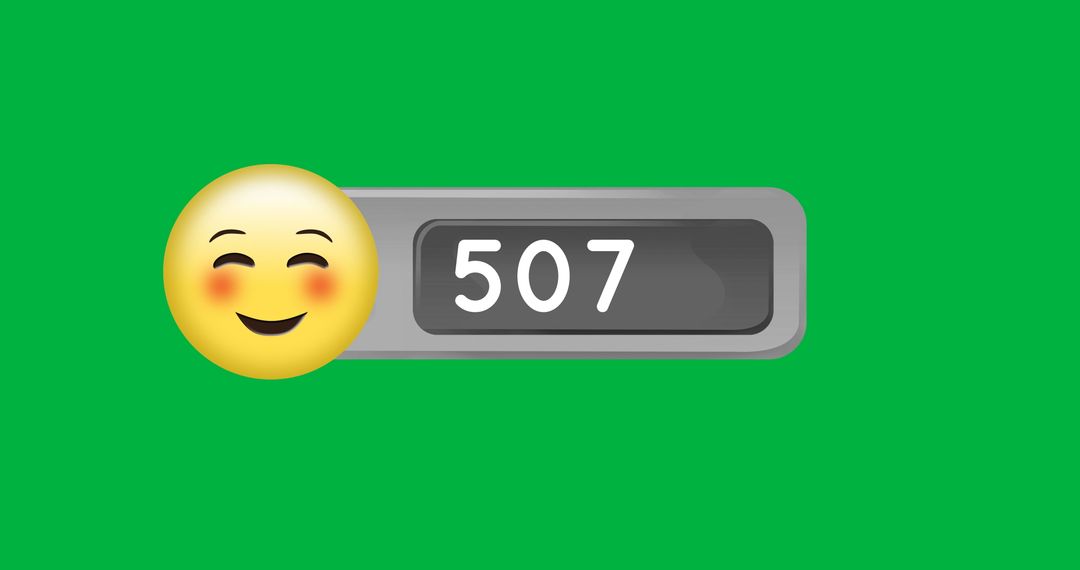 Smiling Emoji with Message Counter on Green Screen