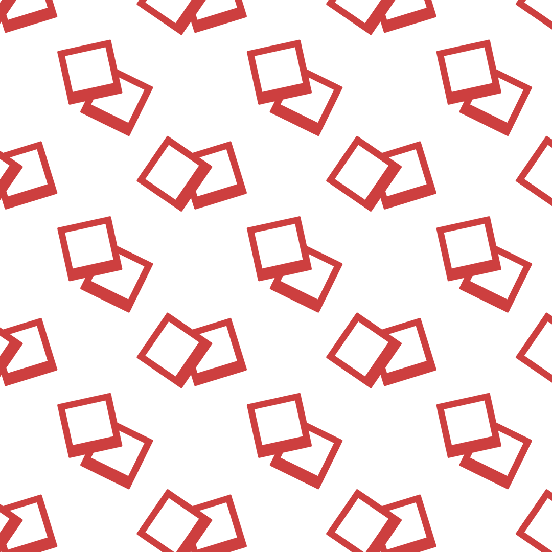 Pattern of red photo frames on transparent background