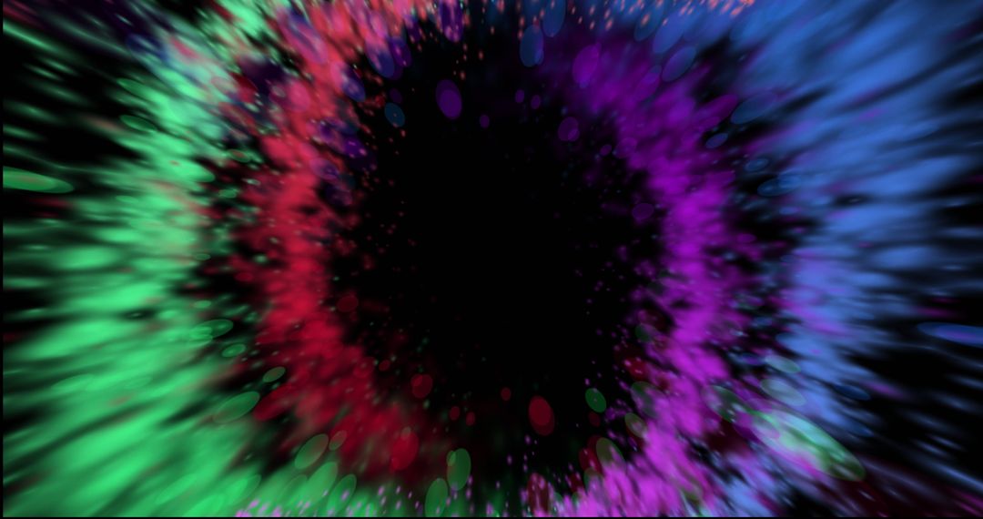 Vibrant Neon Lights Creating Colorful Spiral on Black