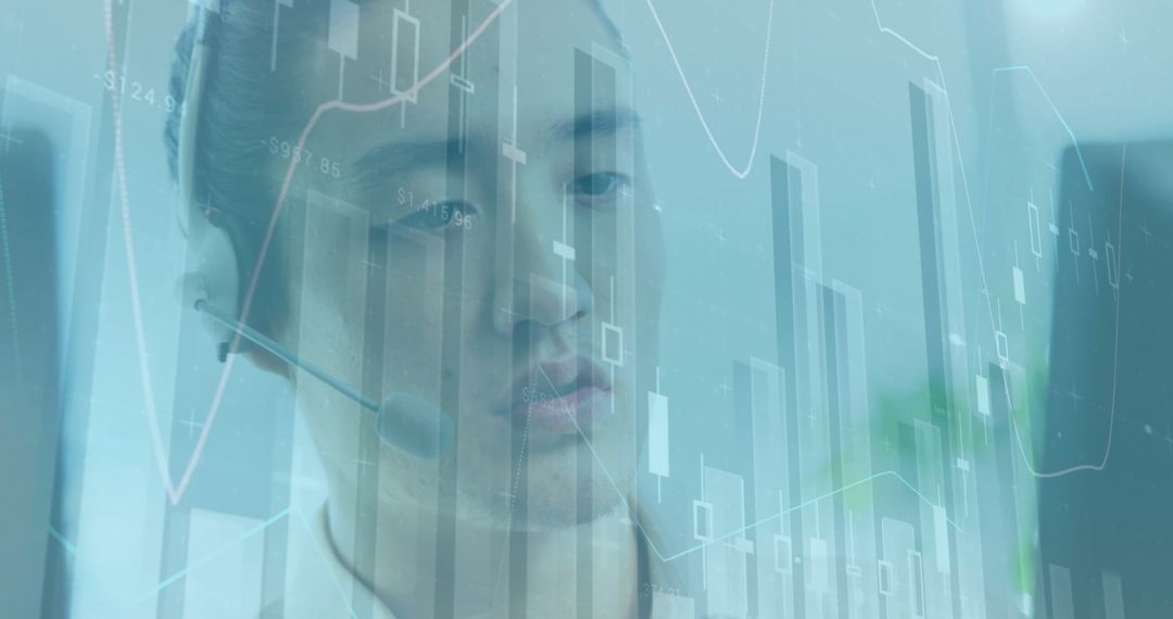 Businessman Analyzing Financial Data in Modern Workspace