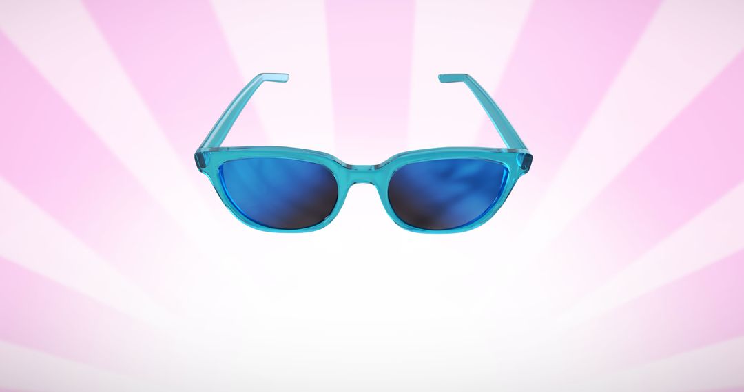 Trendy Turquoise Sunglasses on Vibrant Pink Background