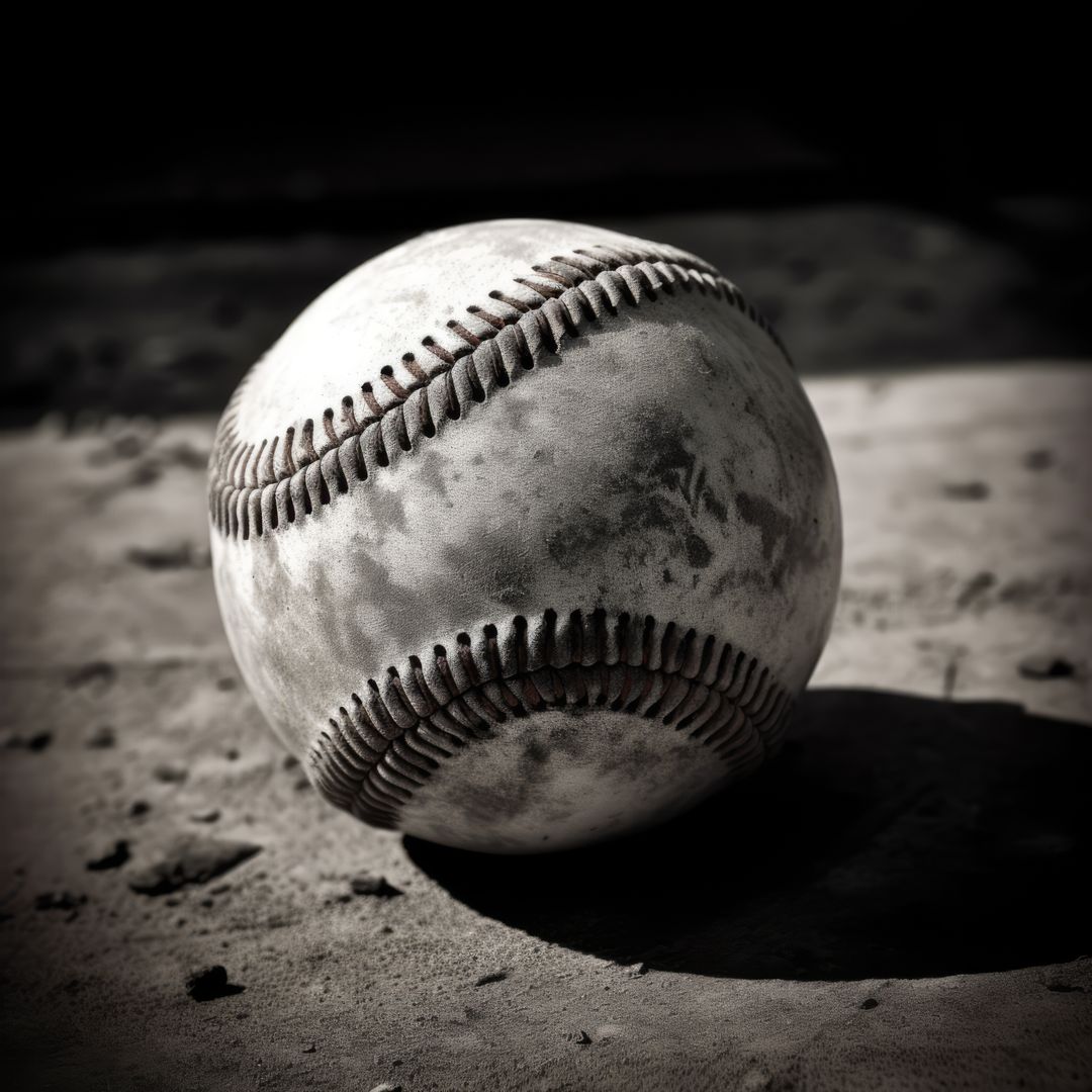 Worn Baseball on Rough Surface in Dramatic Lighting - Free Images, Stock Photos and Pictures on Pikwizard.com