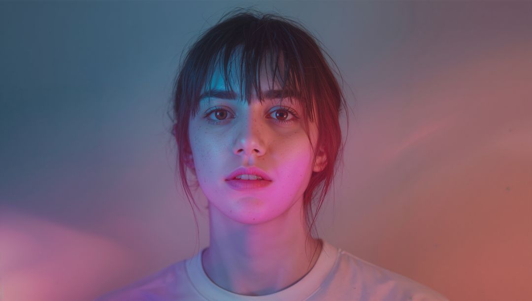 Cinematic Portrait with Vibrant Color Lighting