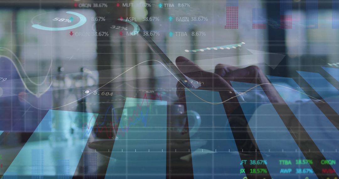 Business Professionals Analyzing Financial Data on Smartphone Screen