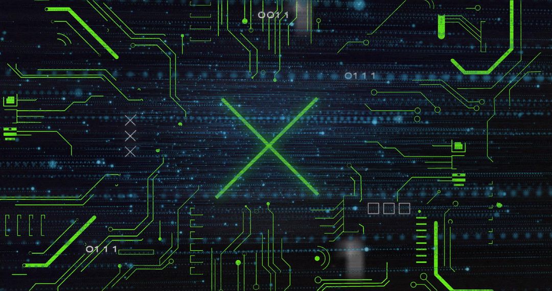 Futuristic Cybersecurity Interface with Binary Code