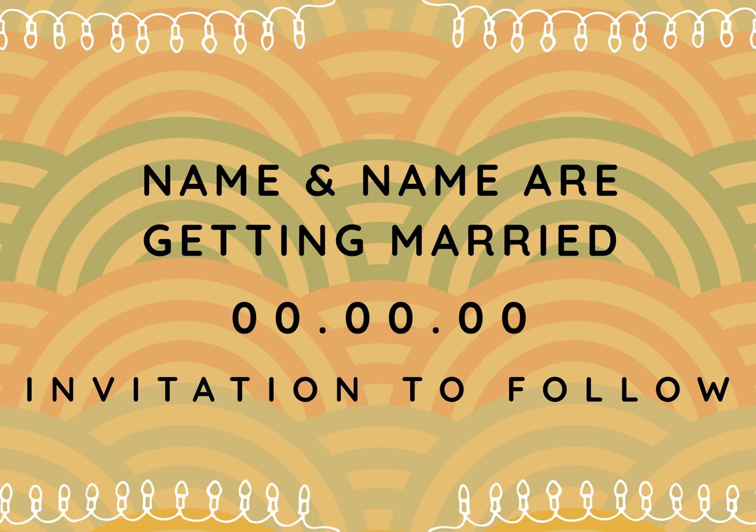 Wedding Announcement Template with Warm Tones and Geometric Patterns - Download Free Stock Templates Pikwizard.com