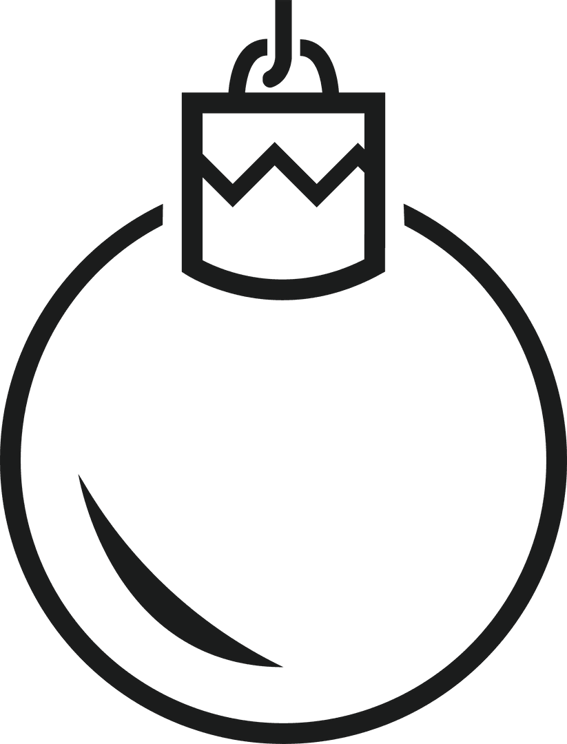 Christmas Ornament Outline on Transparent Background