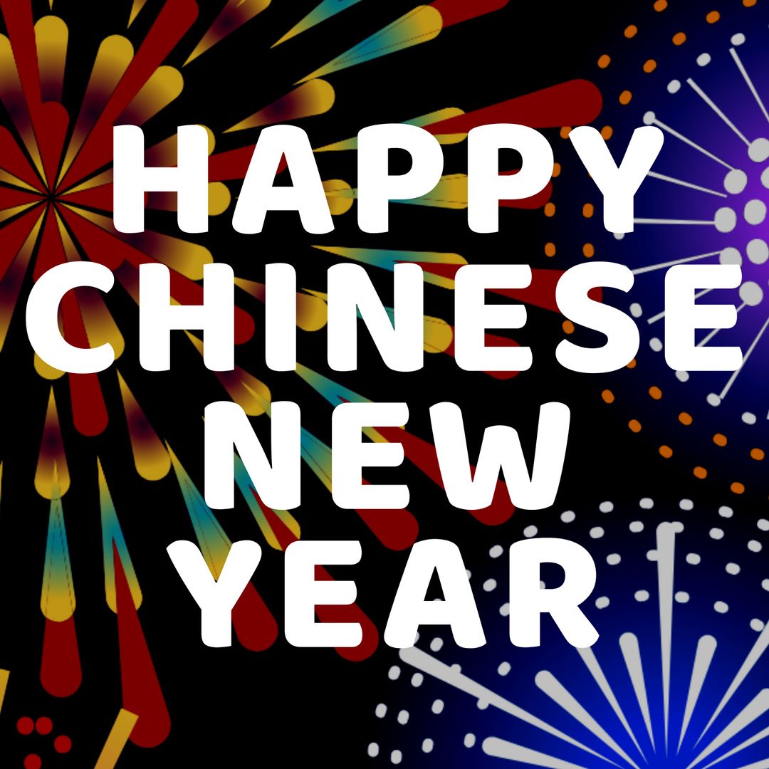 Chinese New Year Fireworks Vibrant Celebration Card