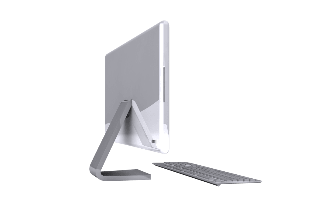 Modern Desktop Computer and Keyboard on Transparent Background - Download Free Stock Images Pikwizard.com