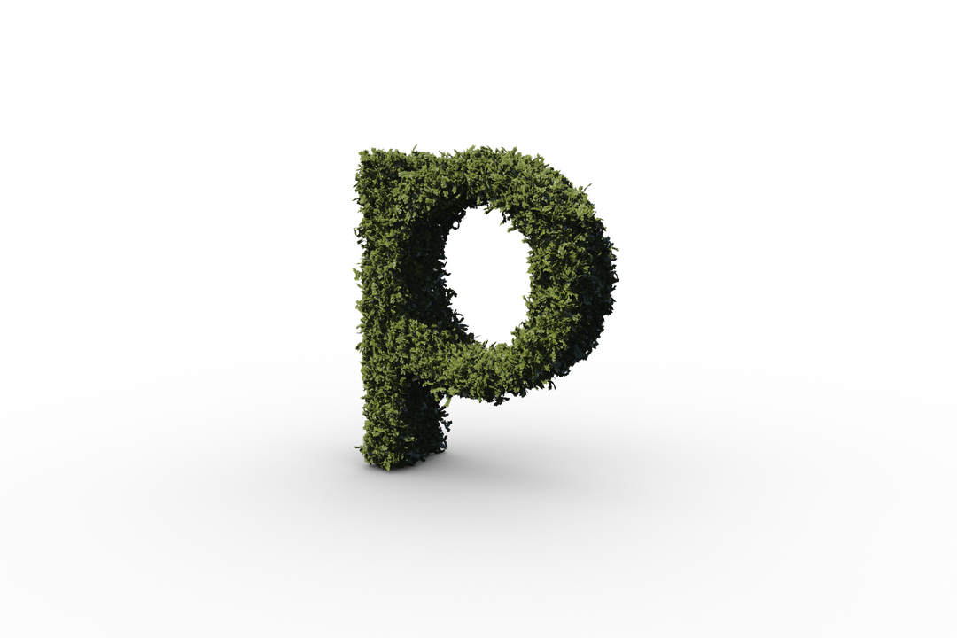 3D Letter P Made of Transparent Green Leaves - Download Free Stock Images Pikwizard.com