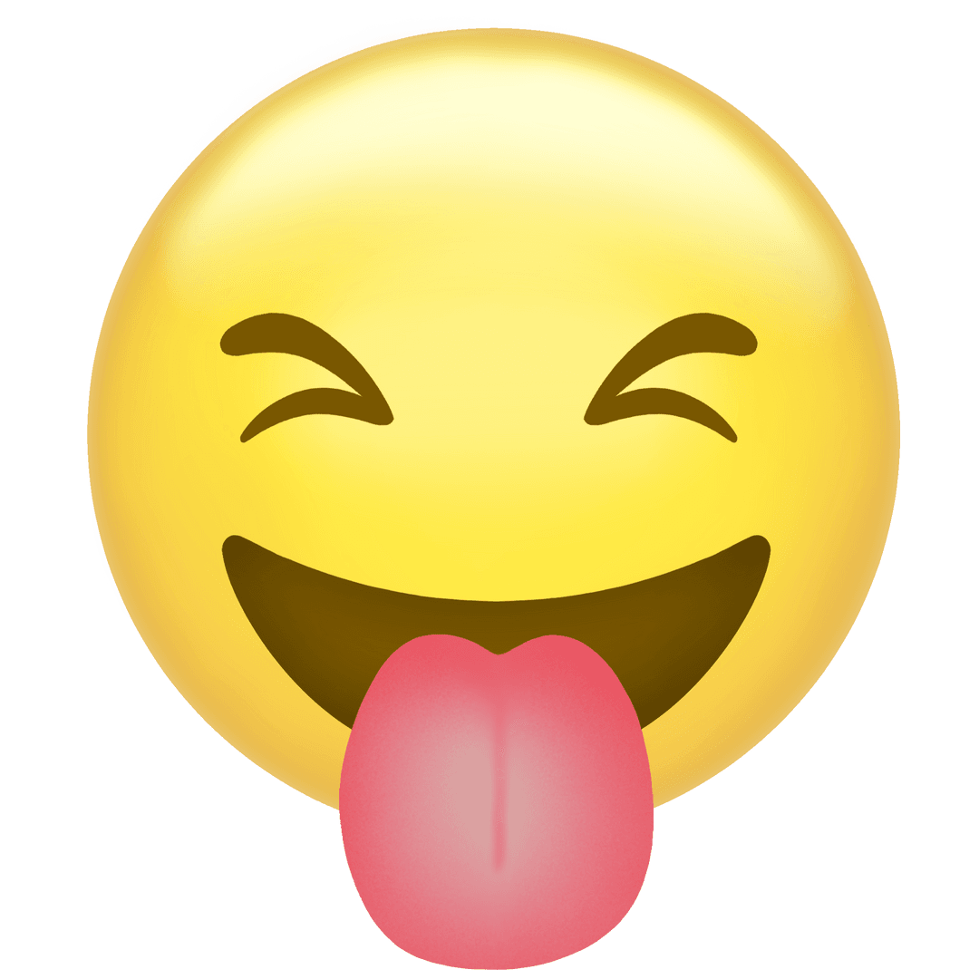 Playful Emoji Sticking Out Tongue, Transparent Background Gradient Style