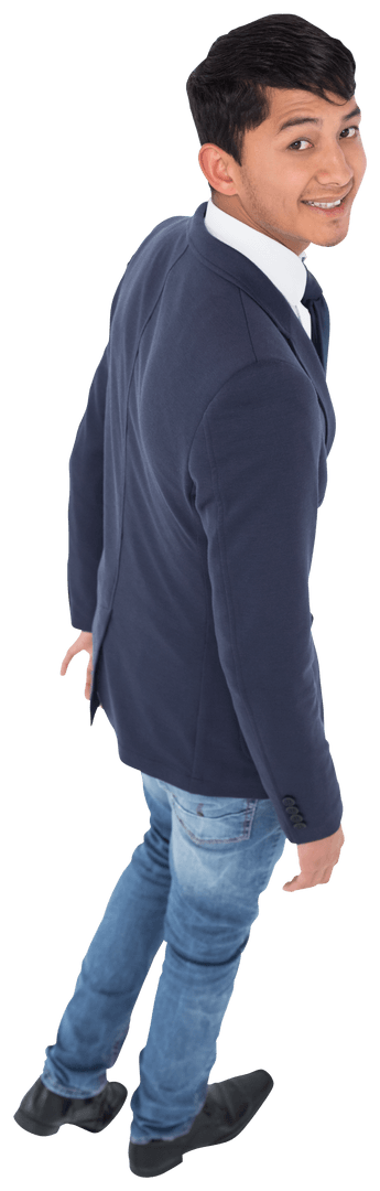 Happy Asian Businessman on Transparent Background Professional Attire