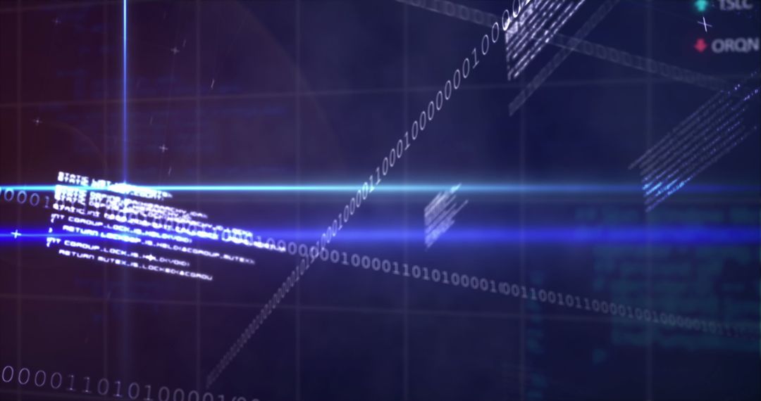 Futuristic Digital Network with Glowing Blue Grids