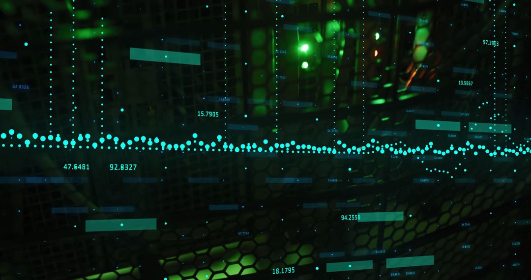 Data Processing Overlay with Green Technology Aesthetics