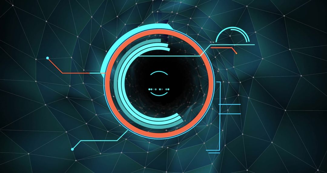 Futuristic Digital Interface with Data Connections and Circuits