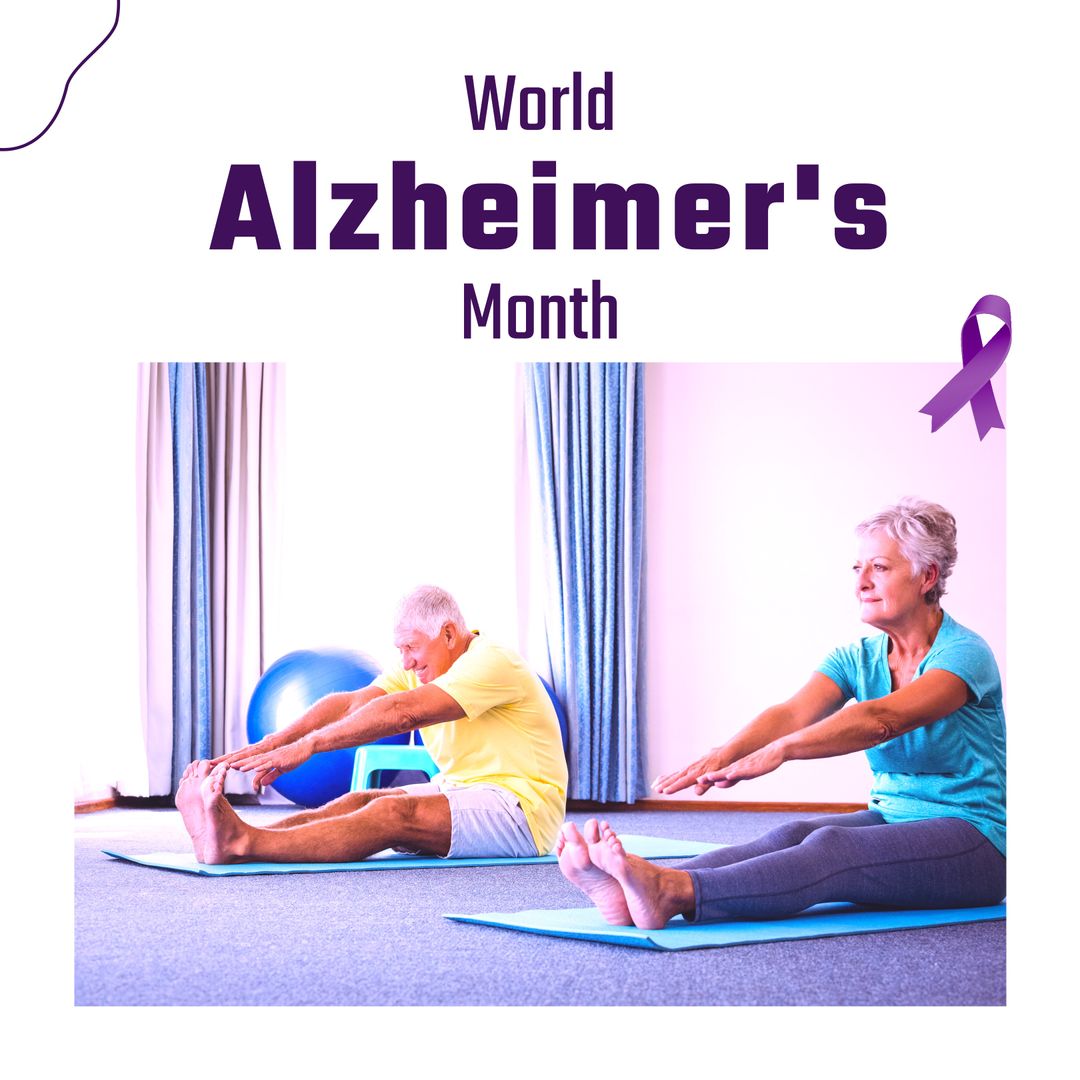 Senior Couple Exercising for Alzheimer's Awareness