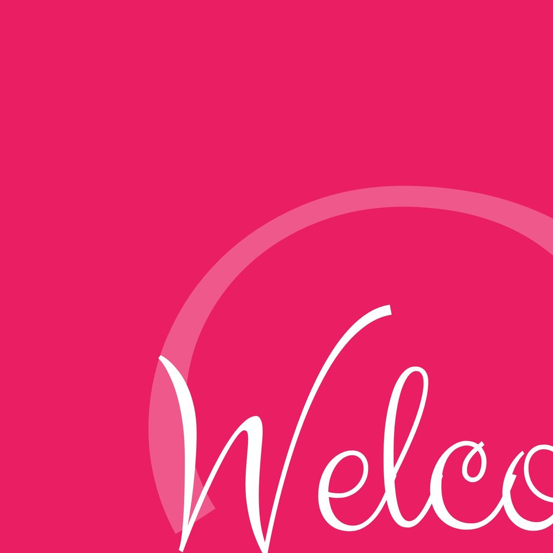 Bright Welcome Card with Bold Text on Pink Background