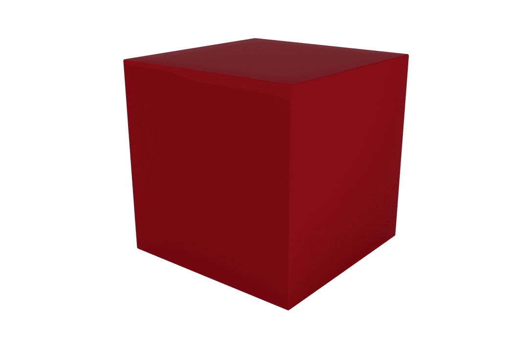 3D Red Cube Illustration on Transparent Background