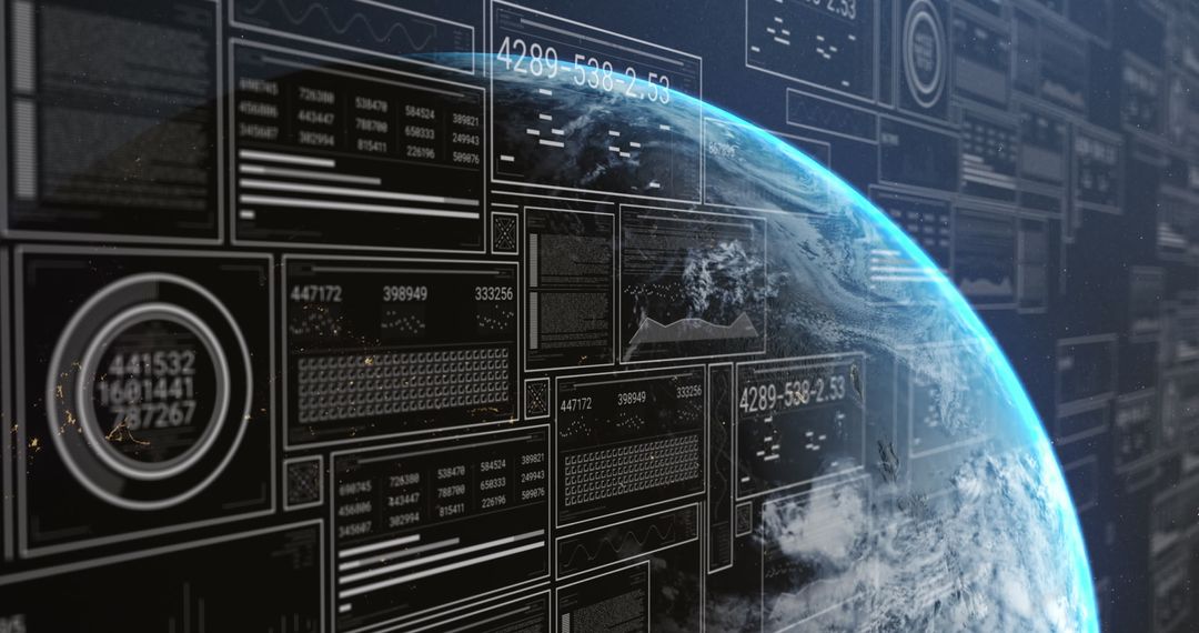 Dynamic Holographic Data Over Earth Illustrating Global Connectivity