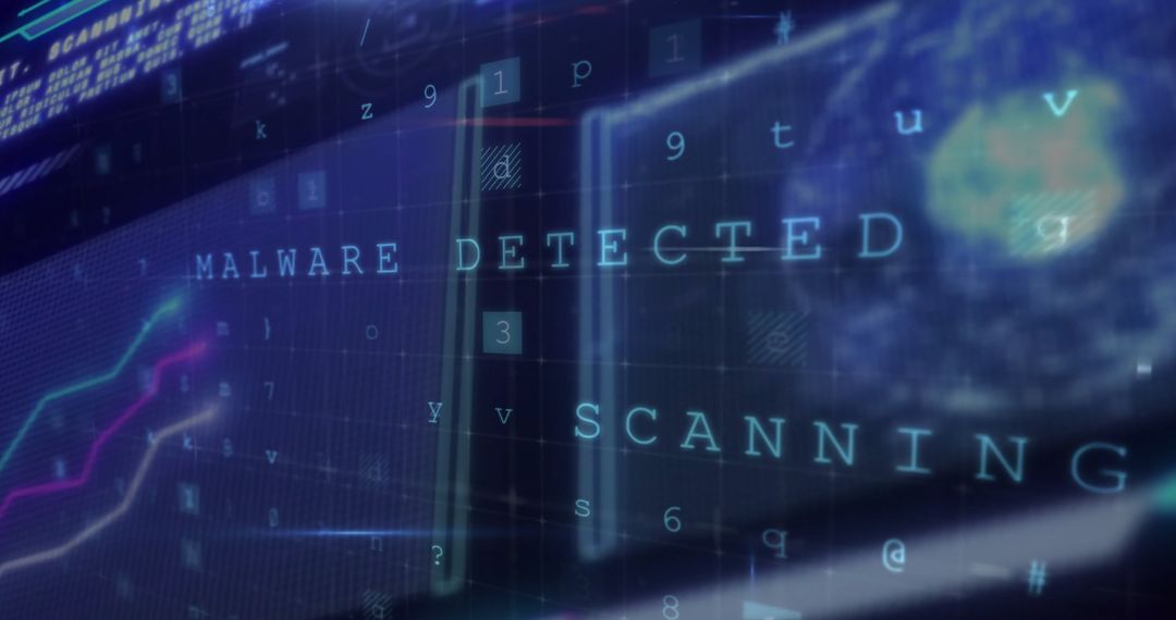 Digital Malware Notification in Futuristic Interface